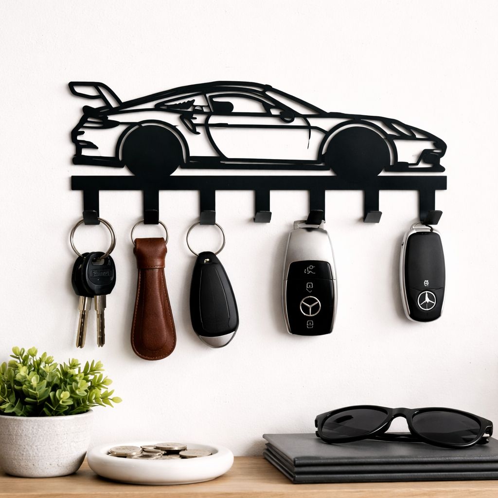 Metal Car Key Holder Wall Mount Key Rack for Home Decoration - Image 3