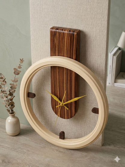 Modern Wooden Wall Clock – Elegant Handmade Wood Decor | 12 inch & 14 inch