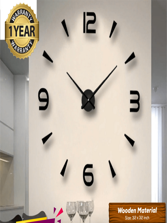 LARGE SIZE WOODEN DIY CLOCK WITH 12 INCHES NEEDLES - Image 1