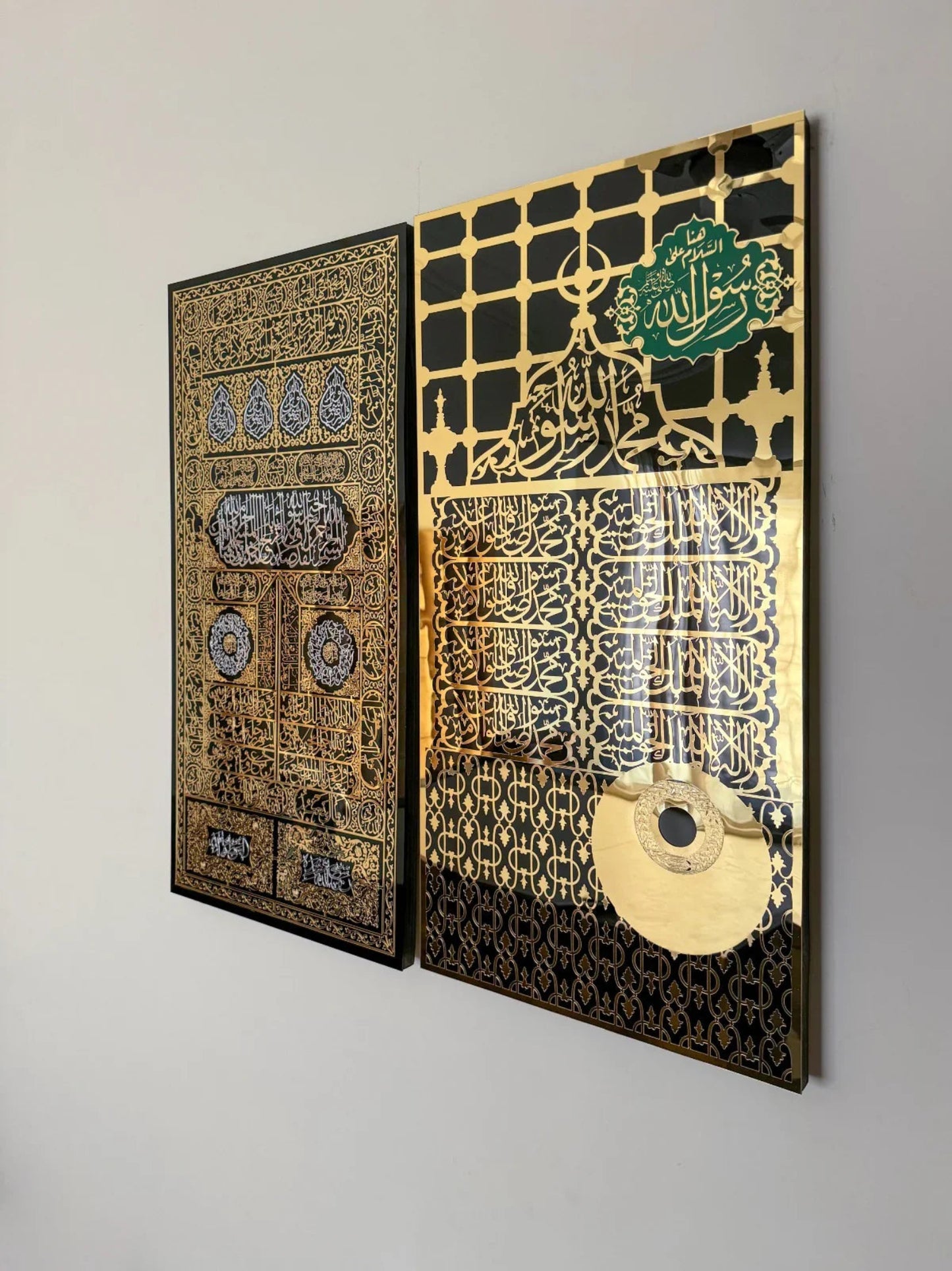 Islamic Makka Kiswah kabaa door| Madina Jali Roza Rasool SAW Islamic Acrylic Wall Decor-Bless Friday Sale - Image 1