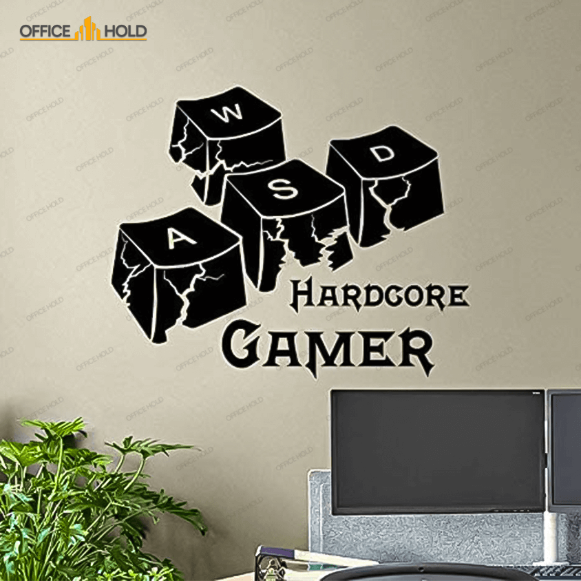Hardcore Gamer WASD Keyboard Keys Gamer Room Sign (hg02) - Image 3
