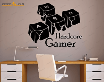Hardcore Gamer WASD Keyboard Keys Gamer Room Sign (hg02) - Image 2