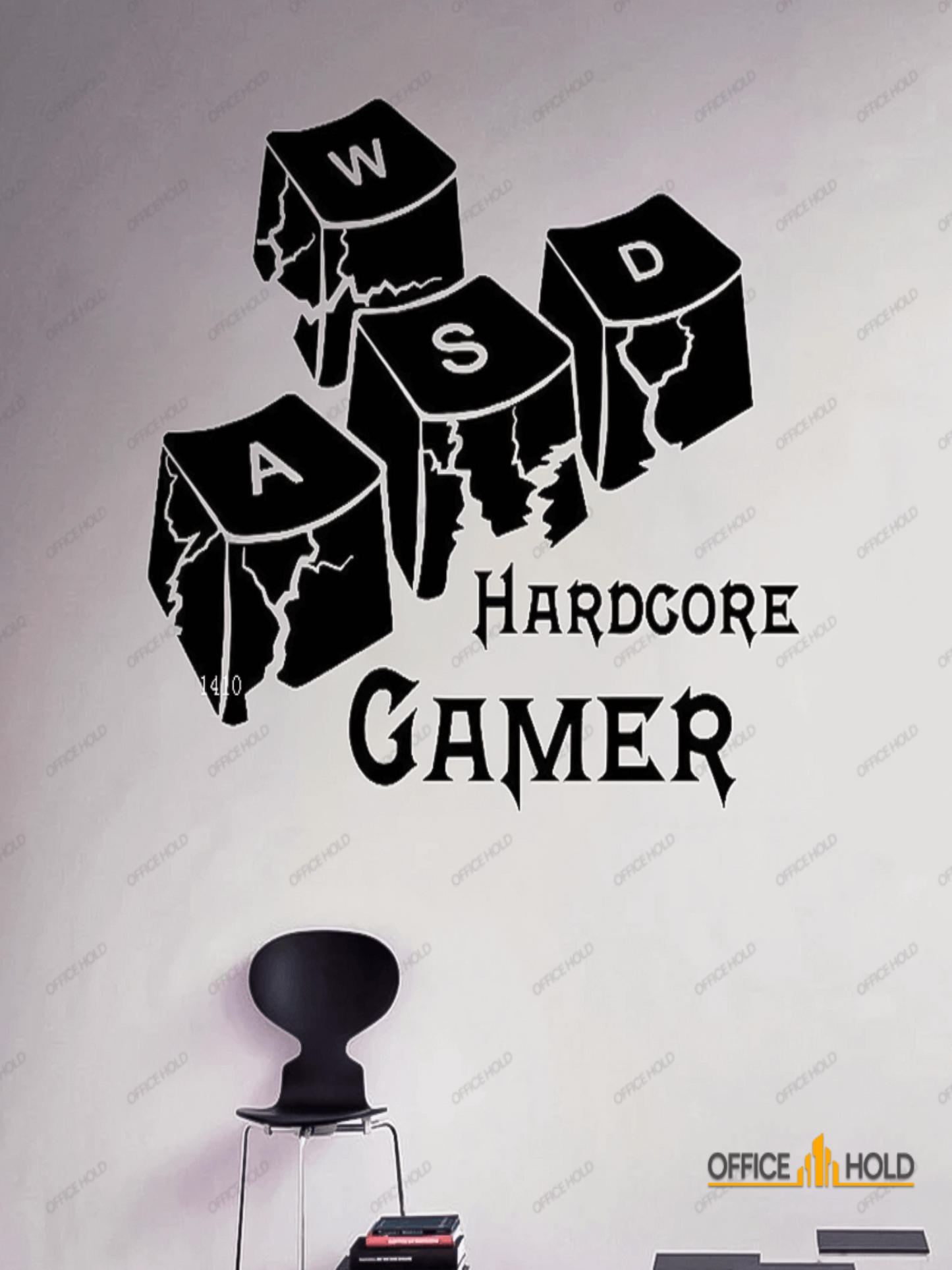 Hardcore Gamer WASD Keyboard Keys Gamer Room Sign (hg02) - Image 1