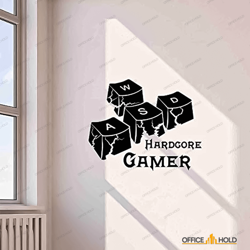 Hardcore Gamer WASD Keyboard Keys Gamer Room Sign (hg02) - Image 4